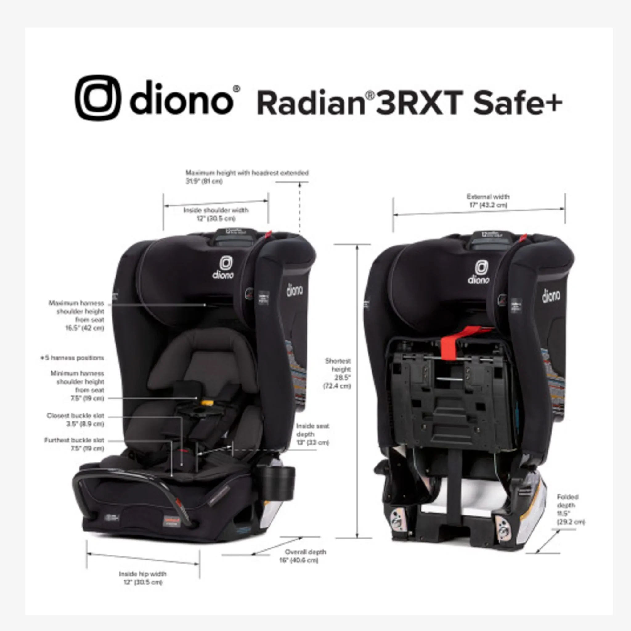 Diono Siège d'Auto Radian® 3RXT® SafePlus™ - Noir