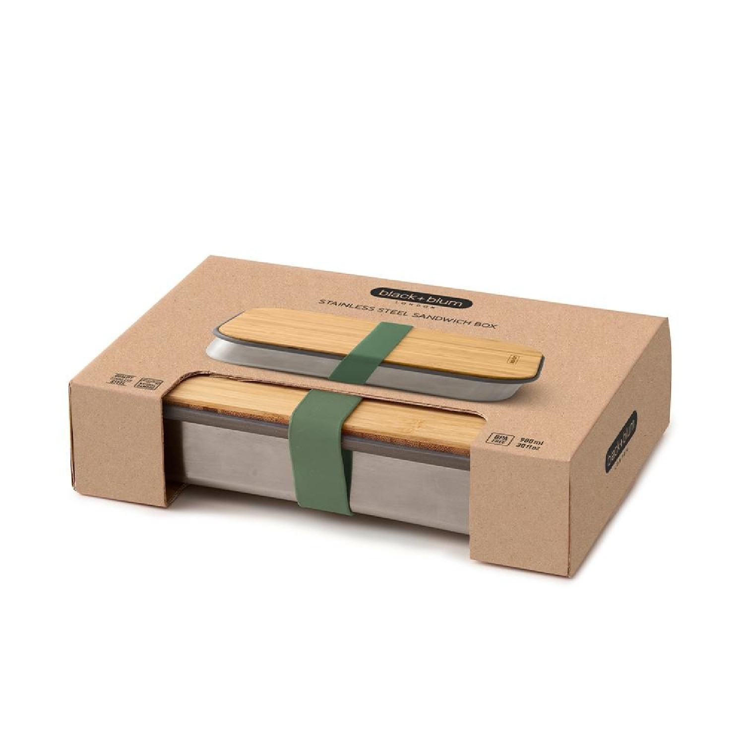 Black   Blum Edelstahl-Sandwich-Box Black Blum olive