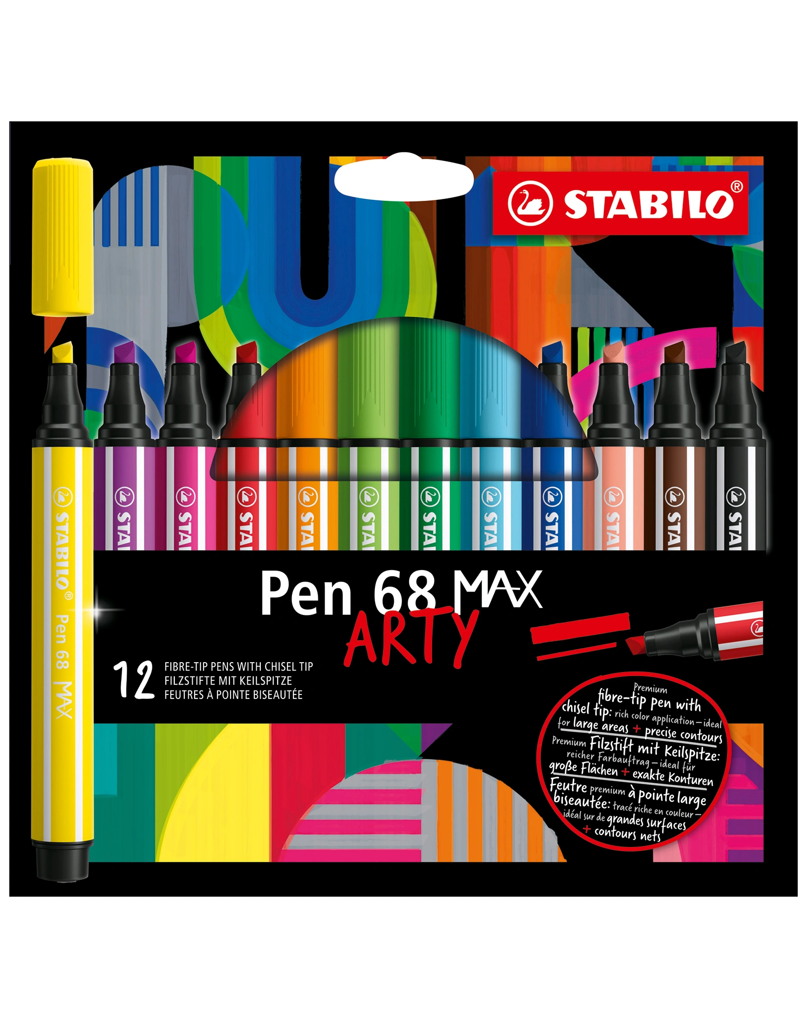 Filzstift STABILO® Pen 68 MAX ARTY 12er-Pack
