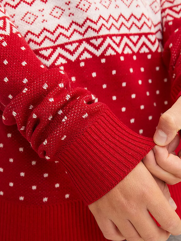 JACK & JONES Jungen Pullover JJXMAS GABRIEL rot