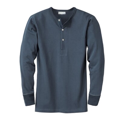 Herrenshirt Jersey Langarm, Dunkelblau