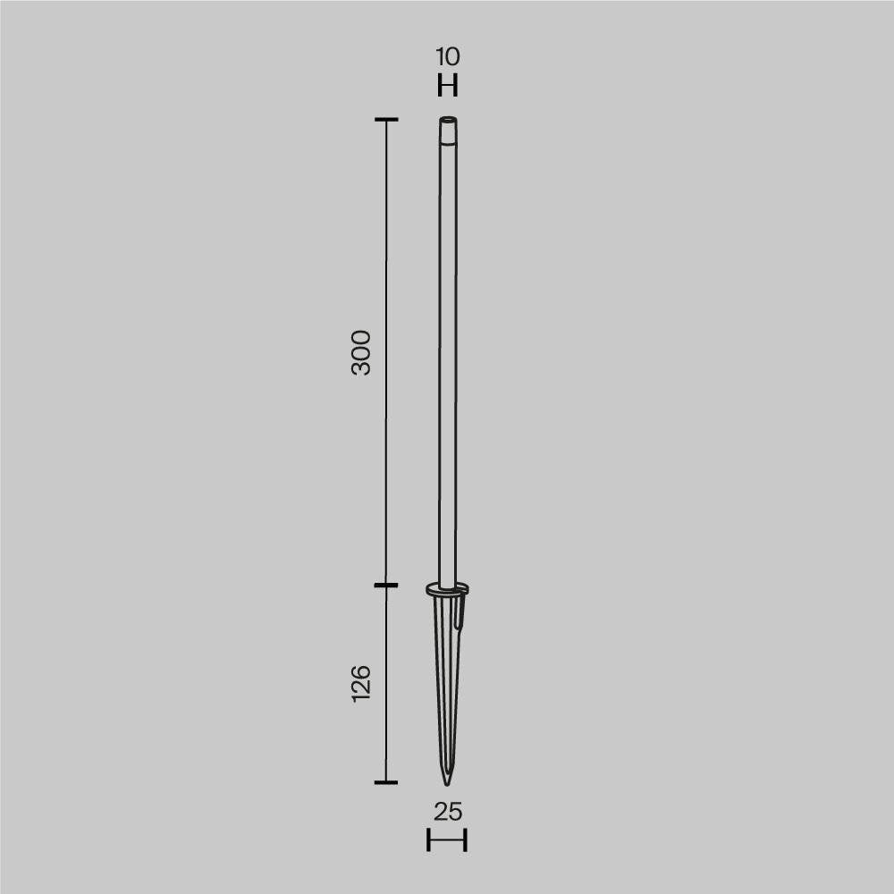 Spear LED-padverlichting in grafiet, 1W, 50lm, IP65, 300mm