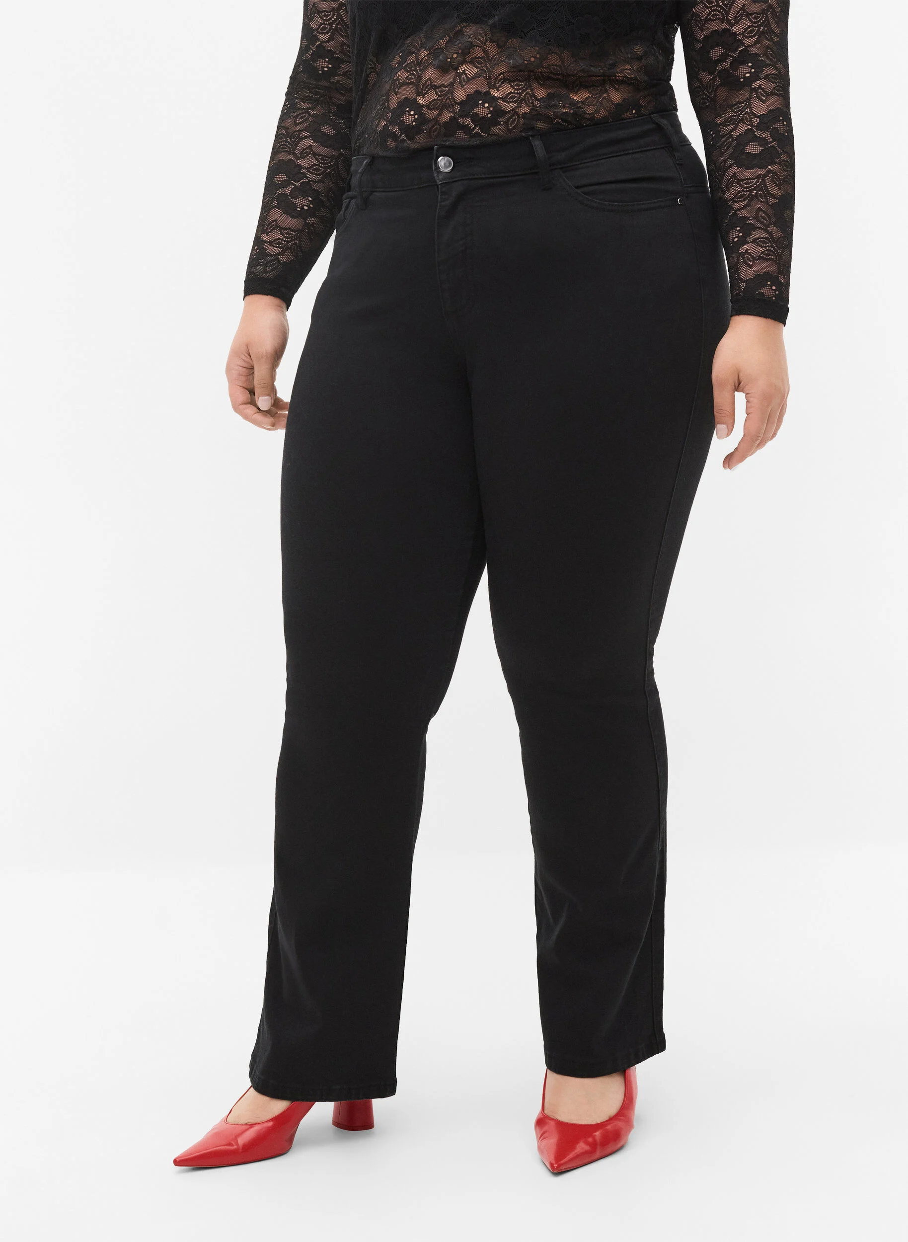 Ellen bootcut jeans med høj talje