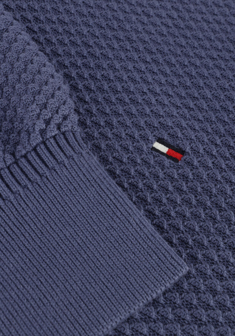 TOMMY HILFIGER blauwe tommy hilfiger trui oval structure zip mock