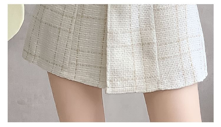 Kwuartz - Set: Mock Neck Effen Trui + Geruite Mini Overall Jurk