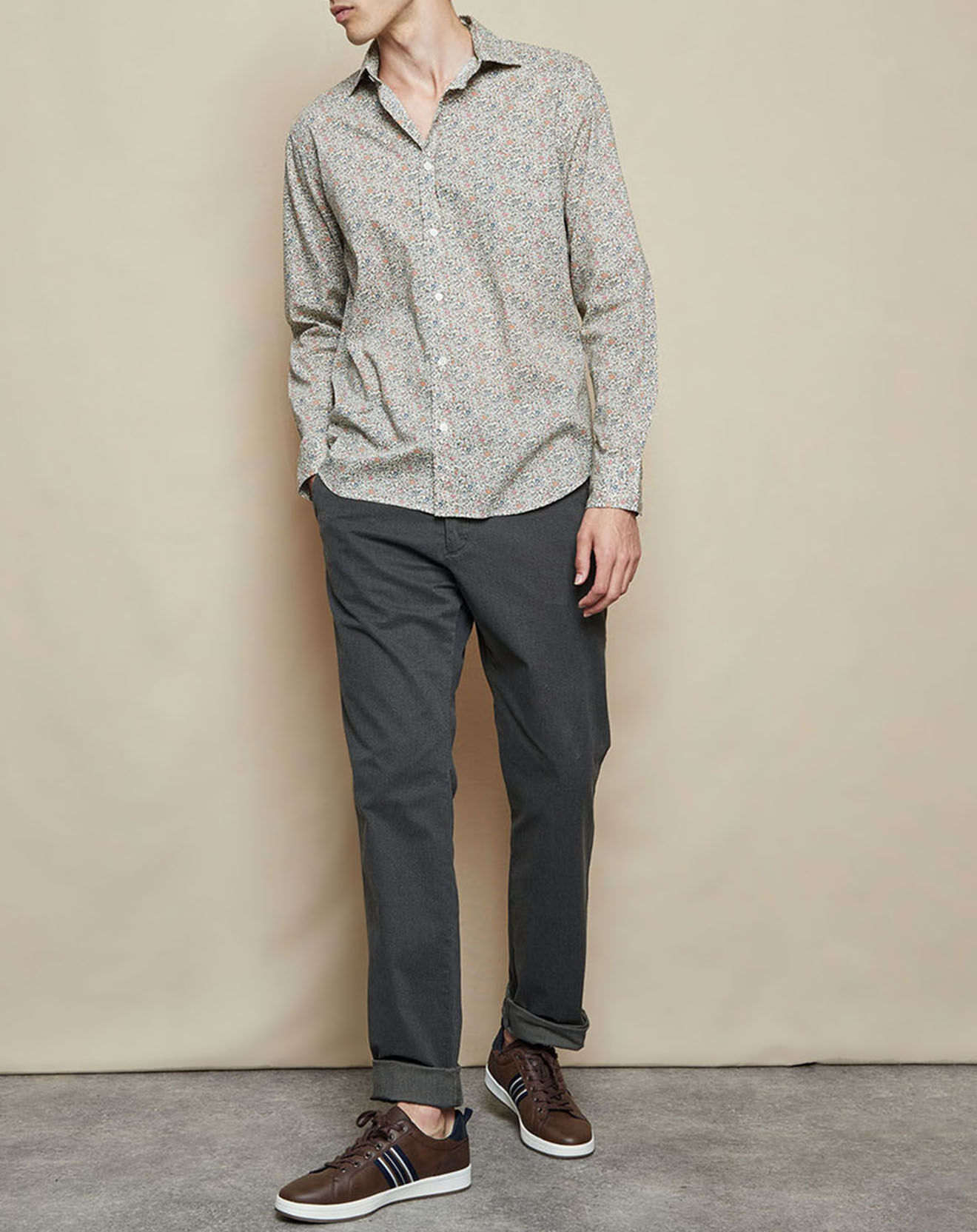 Hartford Chemise Regular Paul à fleurs écru/rose/bleu/orange
