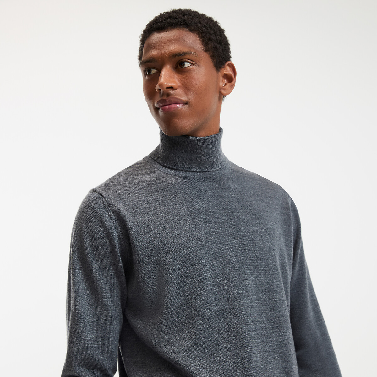 COLEÇÕES LA REDOUTE<br>Suéter de gola alta em lã merino, fabricado na Europa