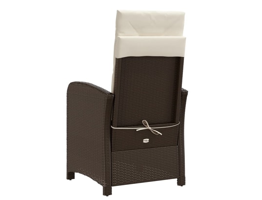 VIDAXL - Chaise inclinable de jardin repose-pied marron résine tress...
