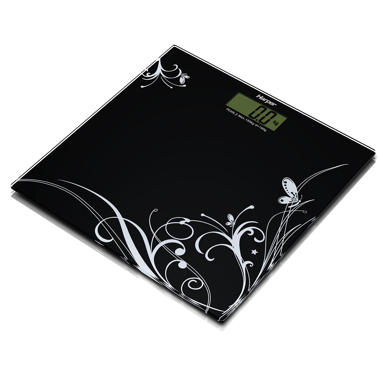 Harper Pèse personne Pearl noir - 34x20x33 cm