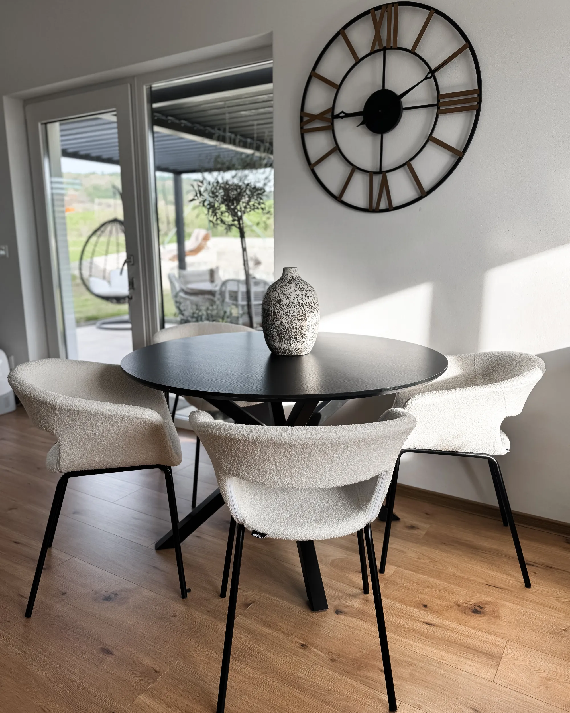 Set van 2 eetkamerstoelen ELMA Bouclé Gebroken wit