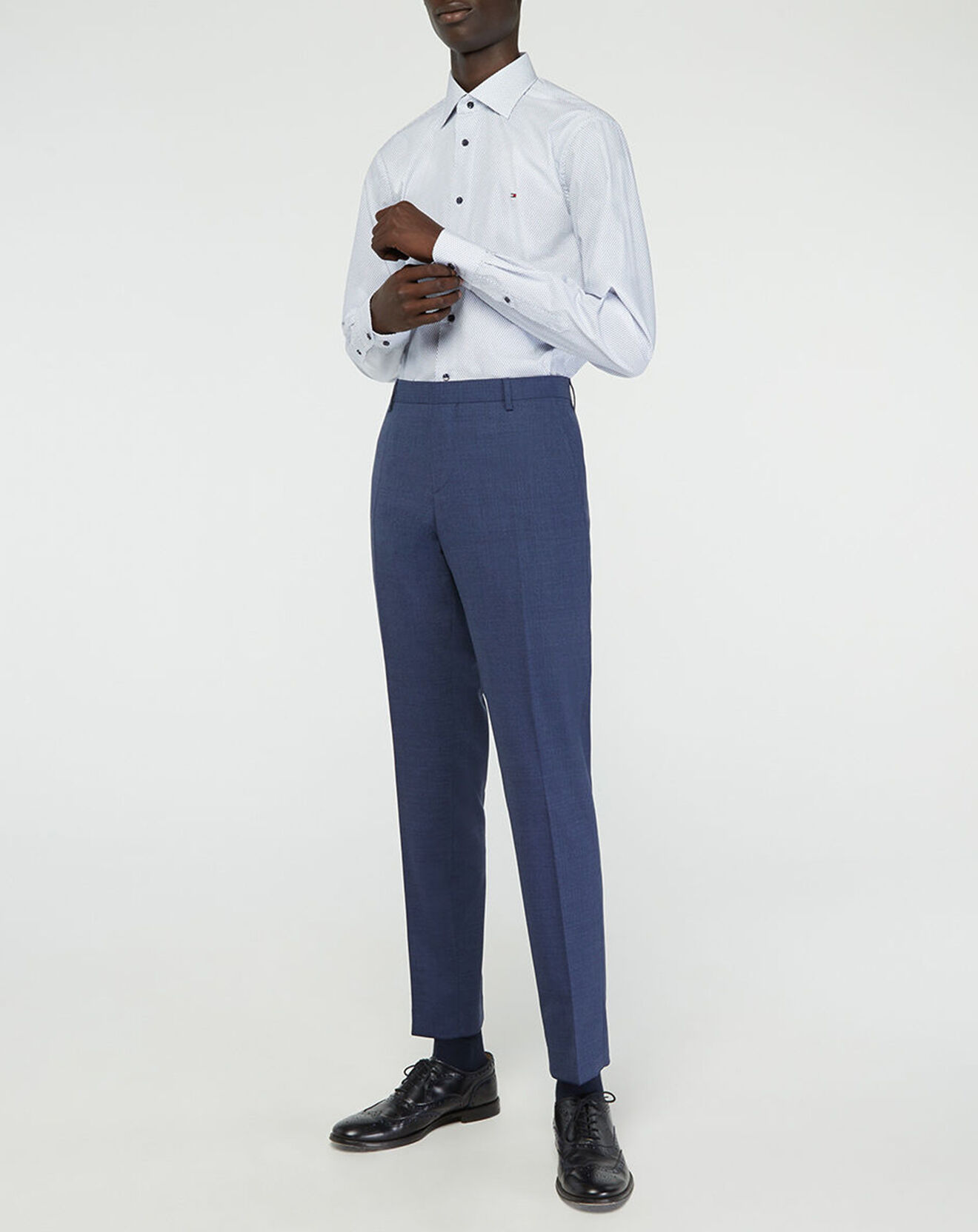 Tommy Hilfiger Chemise regular fit Popeline imprimée bleu/blanc