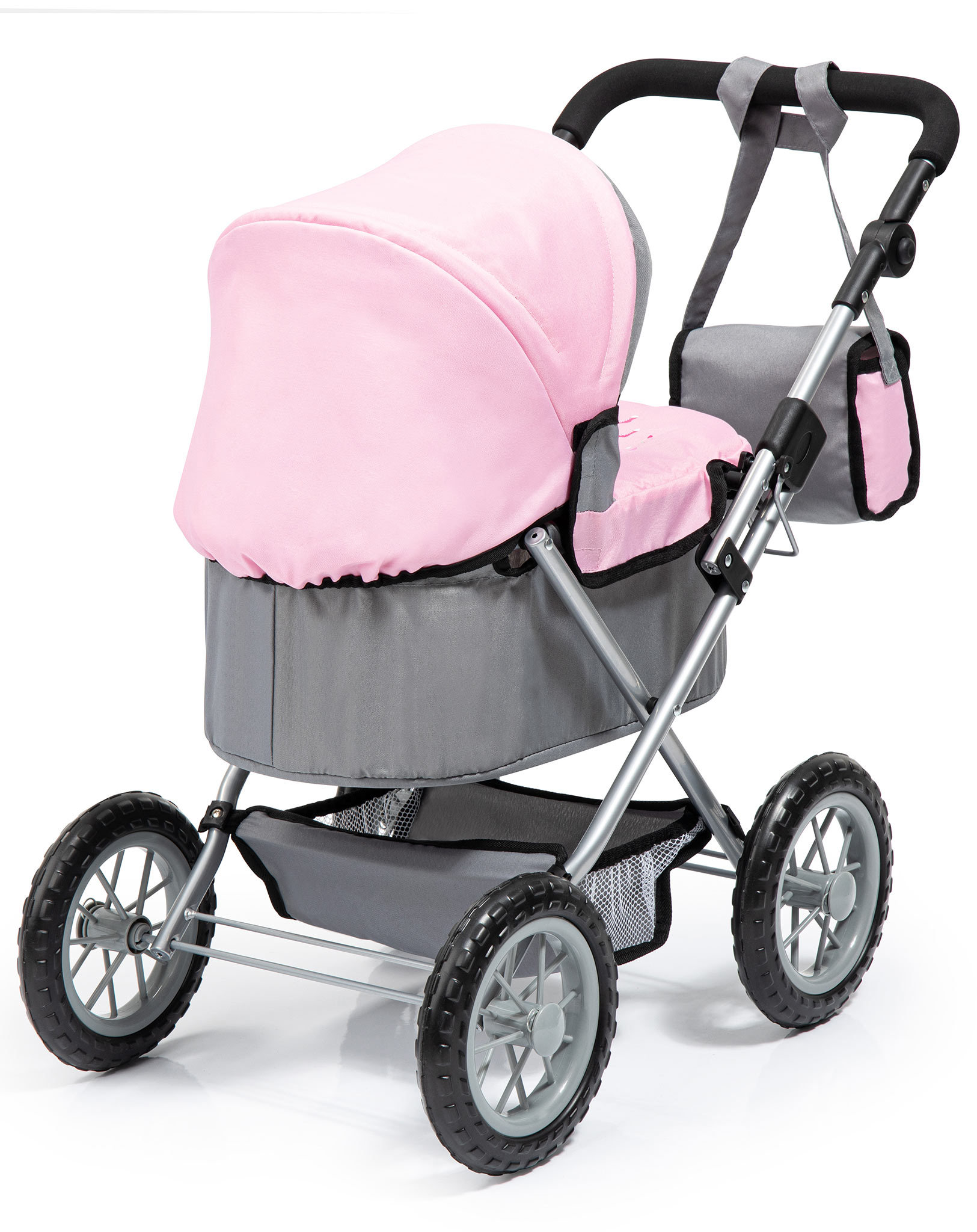 Puppenwagen TRENDY FAIRY mit Tasche in grau/rosa