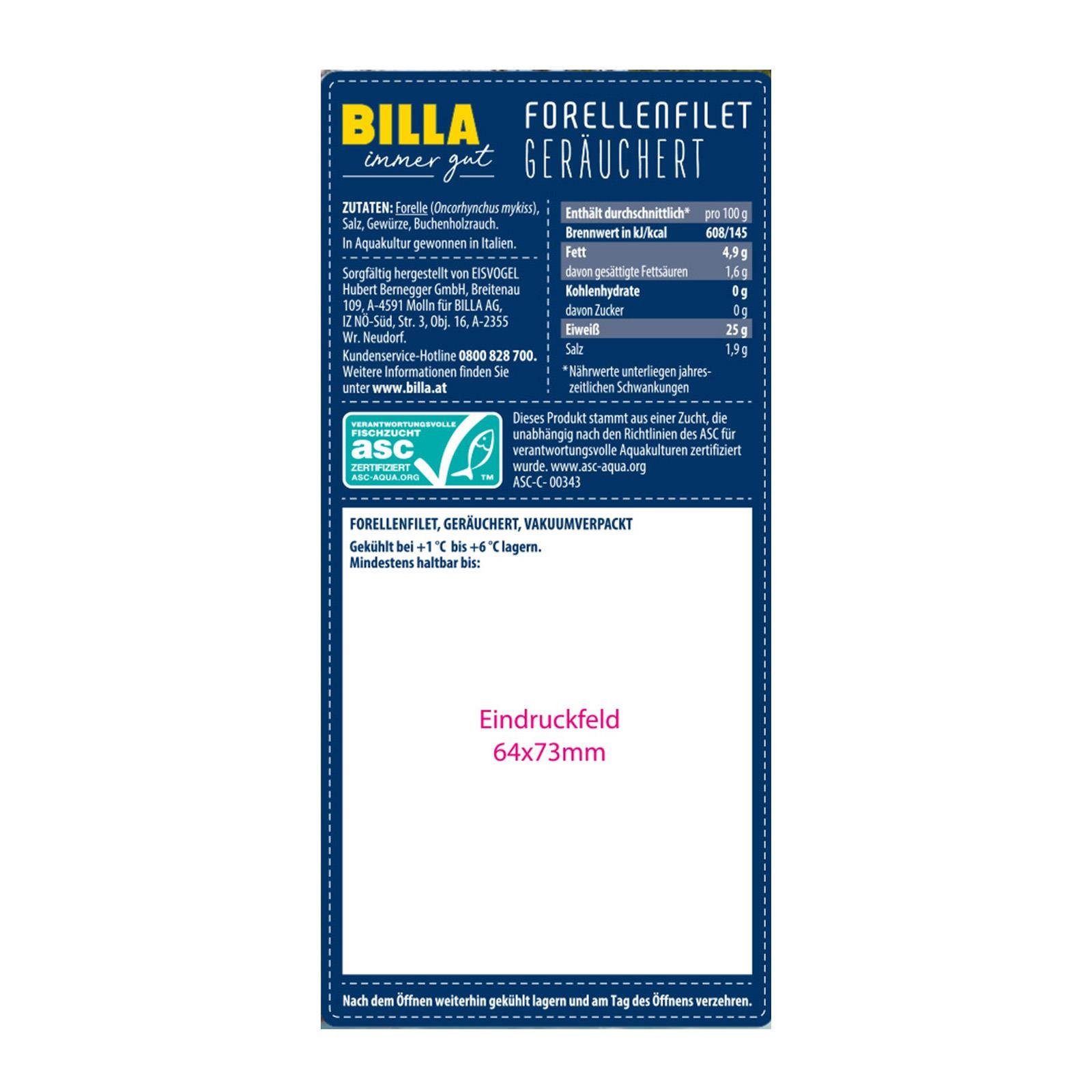 BILLA Forellenfilet geräuchert