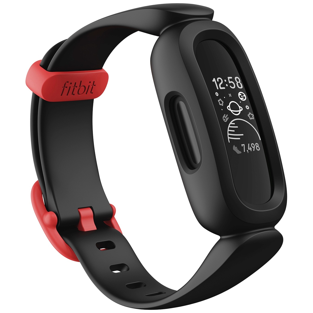 Fitbit Ace 3 Aktivitätstracker für Kinder ab 6 Jahren, Schwarz/Sportrot