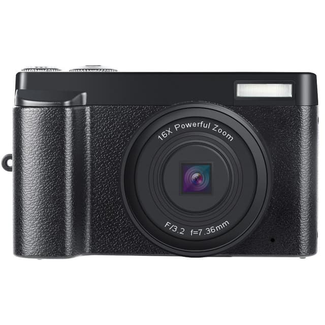 Digitalkamera 4K 48MP 3.0 tommer IPS skærm fast fokus Sort