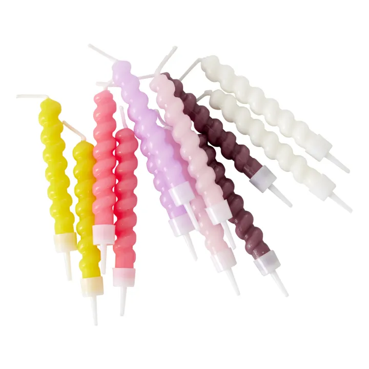 Rice Bougies pour gâteau - Set de 12 | Rose