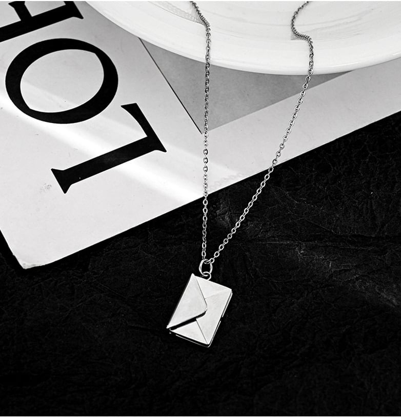 Lilafey - Liefdesbrief hanger ketting van roestvrij staal