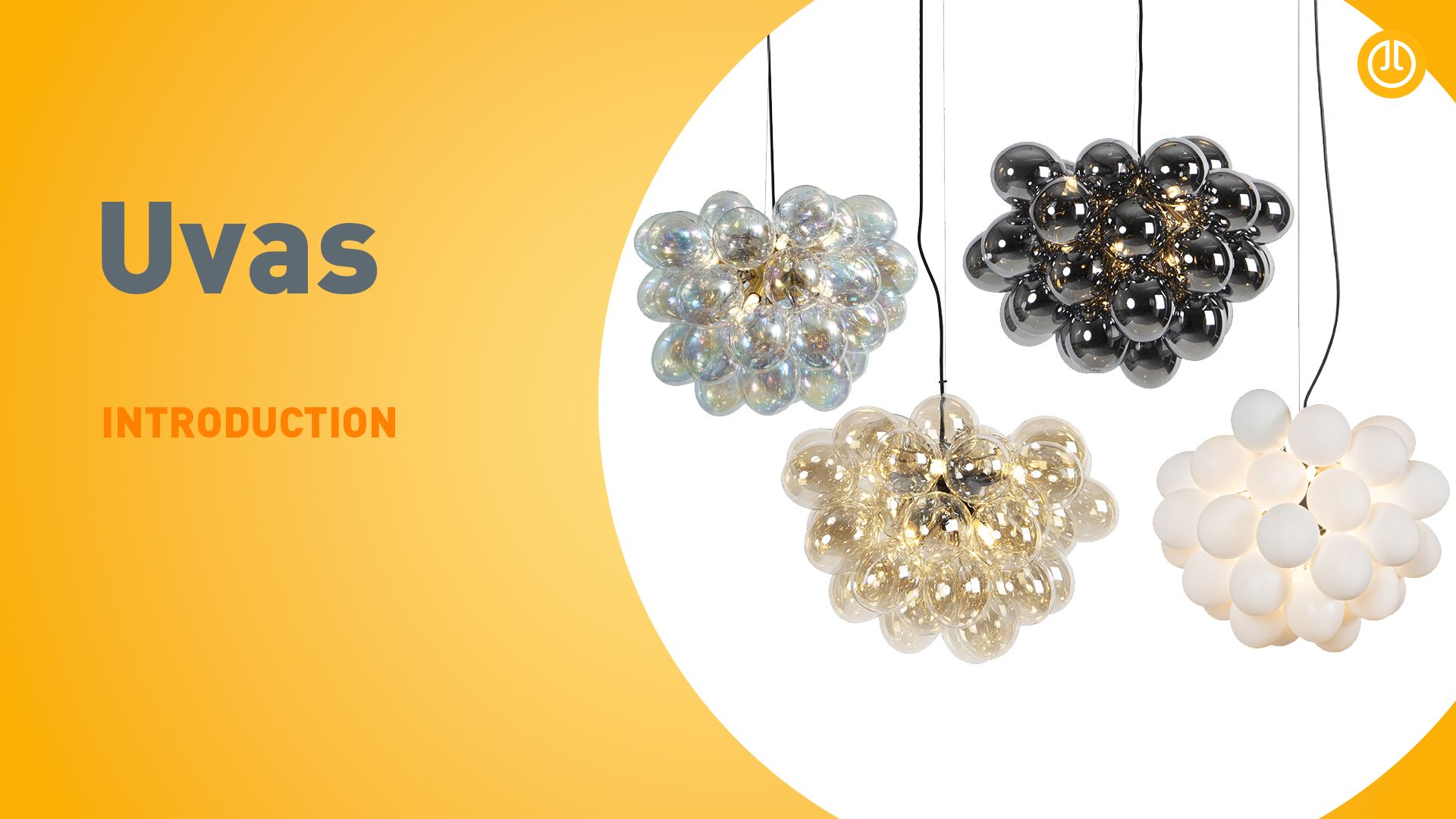 Art deco hanglamp zwart met opaal glas 8-lichts rond - Uvas