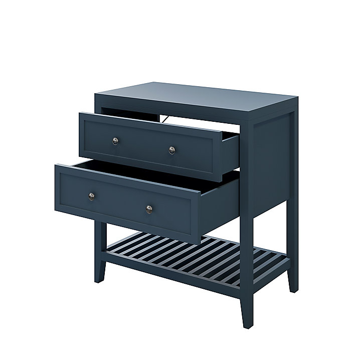Meuble sous vasque à poser 2 tiroirs GoodHome Perma bleu 80 cm + plan de toilette