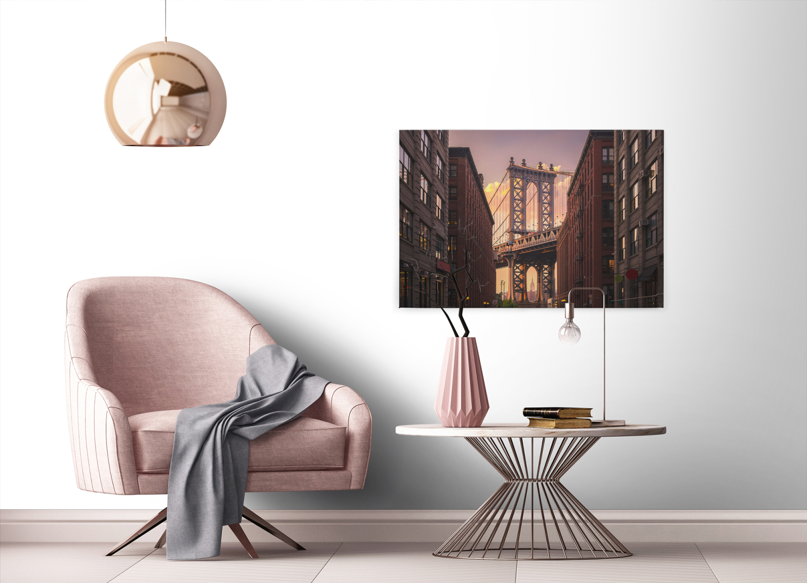 Leinwandbild BROOKLYN BRIDGE - braun - 90x60 cm