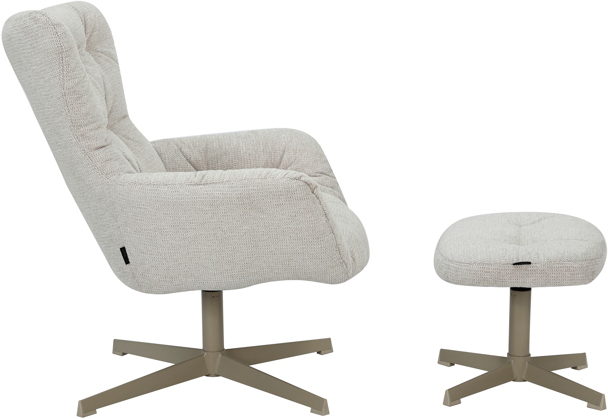 Home affaire Drehsessel »VERGAS Ohrensessel mit Hocker im Set« Relaxsessel mit 360-Grad-Drehfunktion u. Hocker, Web-Stoff