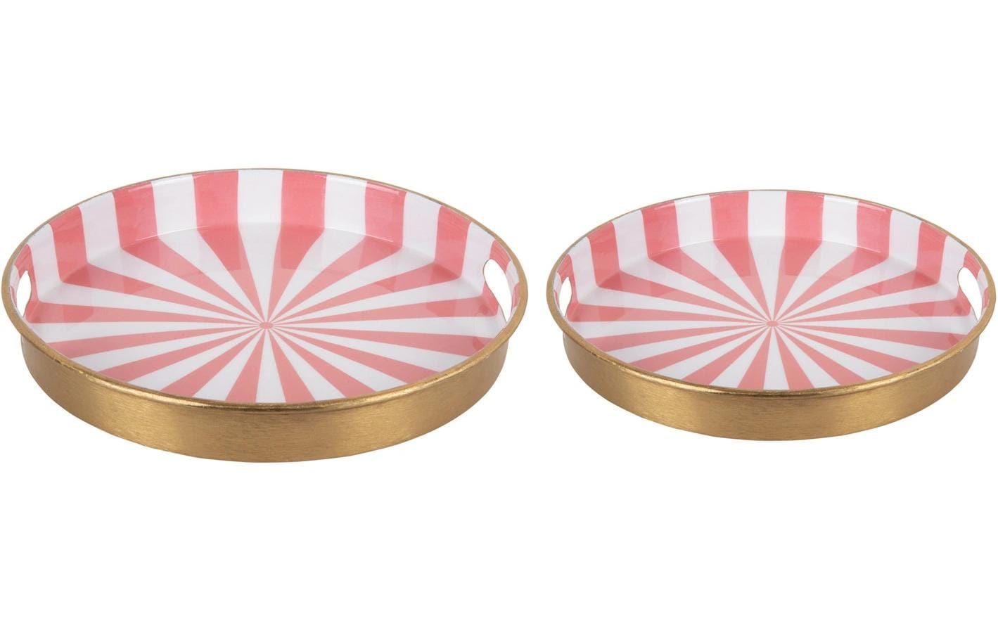 Serviertablett Candy Swirl 2 Stück, Rosa/WeissRundes Servierbrett-Set