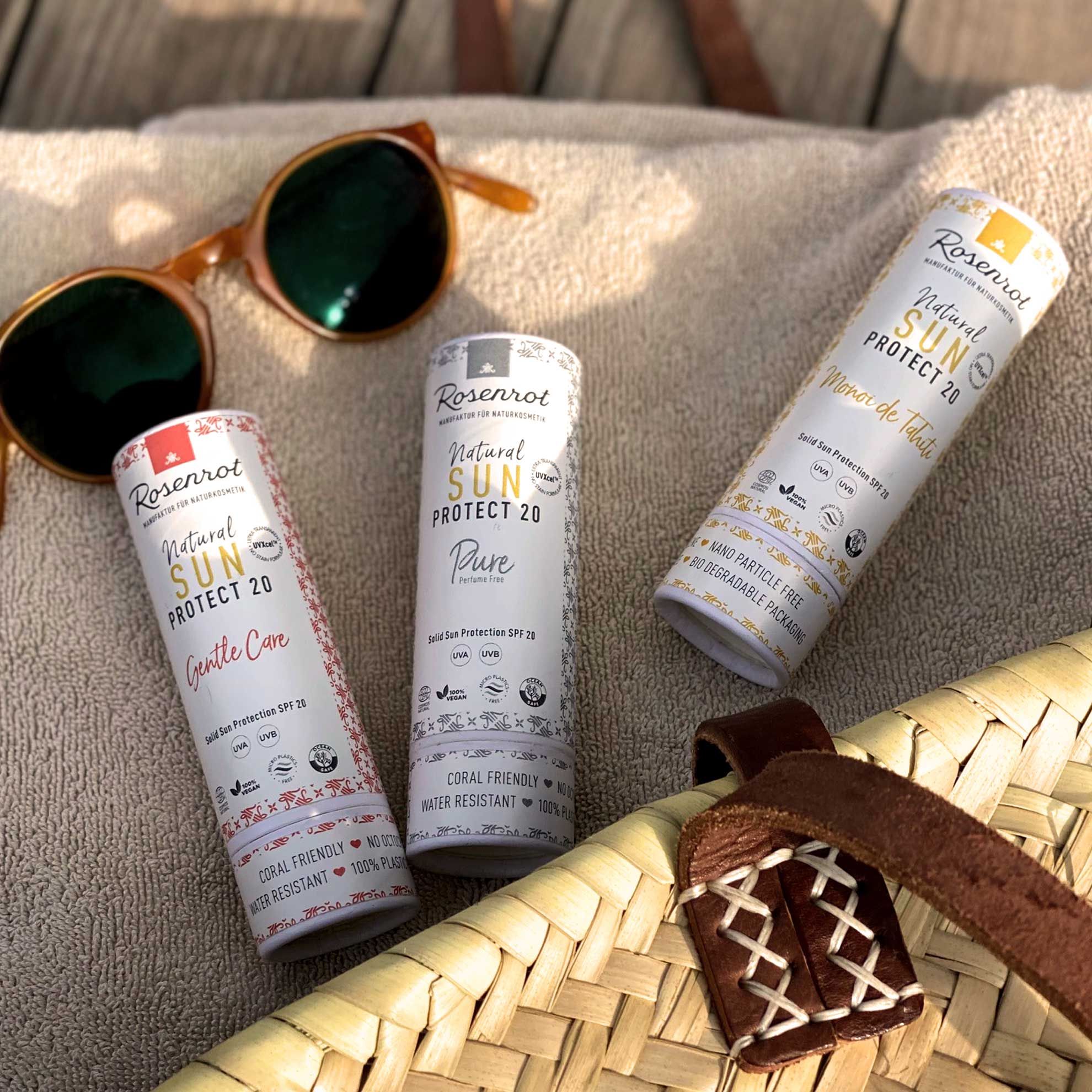 Rosenrot Naturkosmetik - Sun Stick LSF 20 Pure duftfrei - Sonnenschutz - UV Schutz