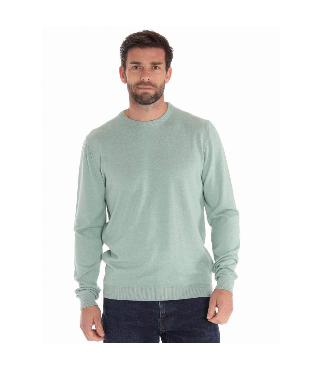 Pull col rond a coudières