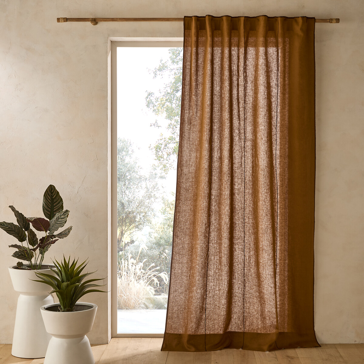 AM.PM<br>Cortina de linho lavado com laços ocultos, Tojos