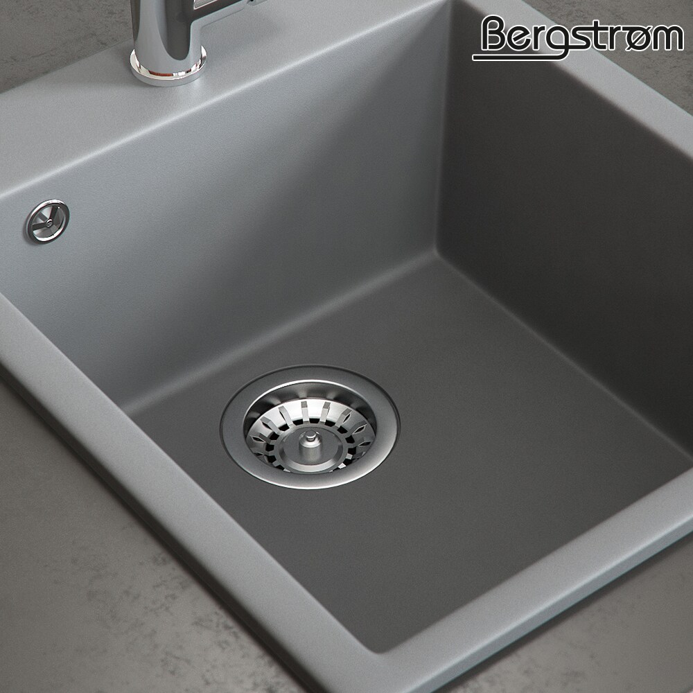 Bergström Granit Spüle Küchenspüle Einbauspüle Spülbecken 425x500mm Grau