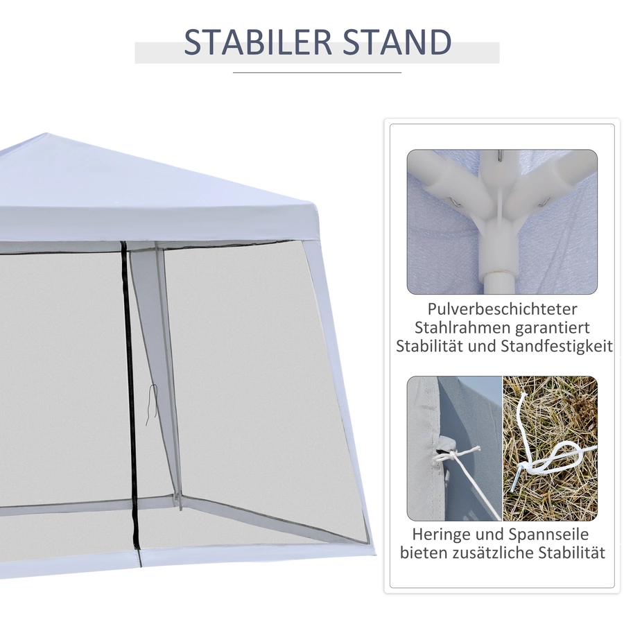 Outsunny Pavillon mit Moskitonetz grau