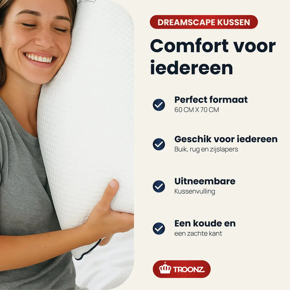 Troonz Hoofdkussen Dreamscape Plus - Ergonomisch - 60 x 70