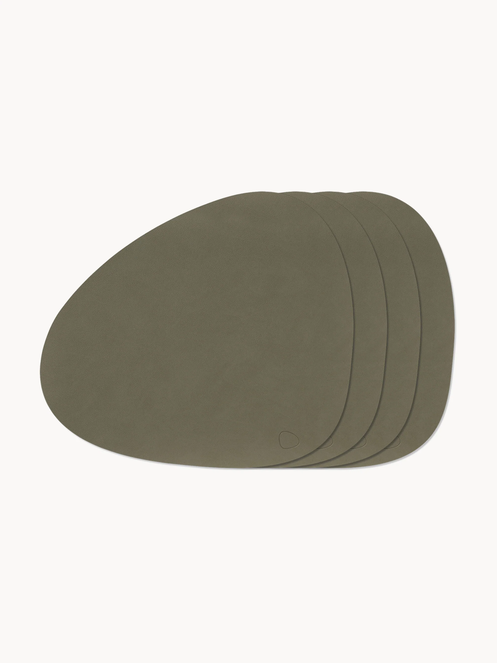 Asymmetrische leren placemats Curve, 4 stuks