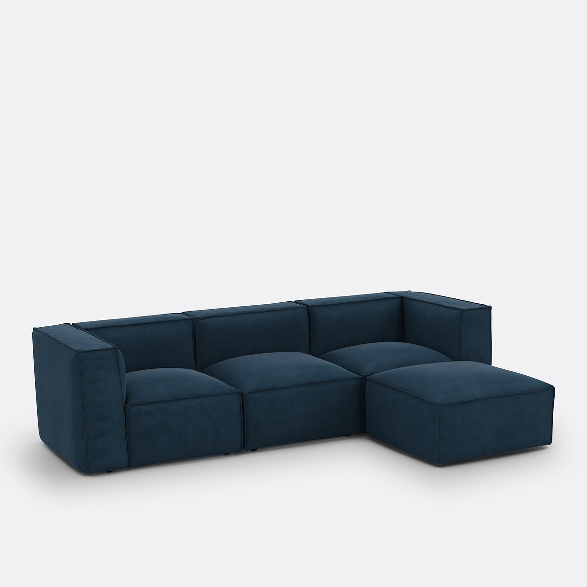 LA REDOUTE INTERIEURS<br>Canto modular de veludo canelado, Sete