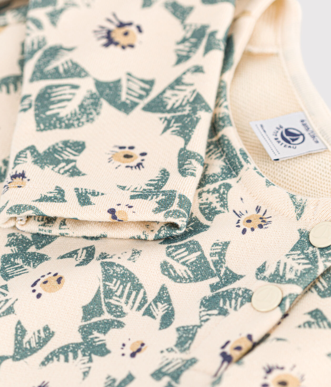 Robe manches longues en molleton fleuri enfant fille