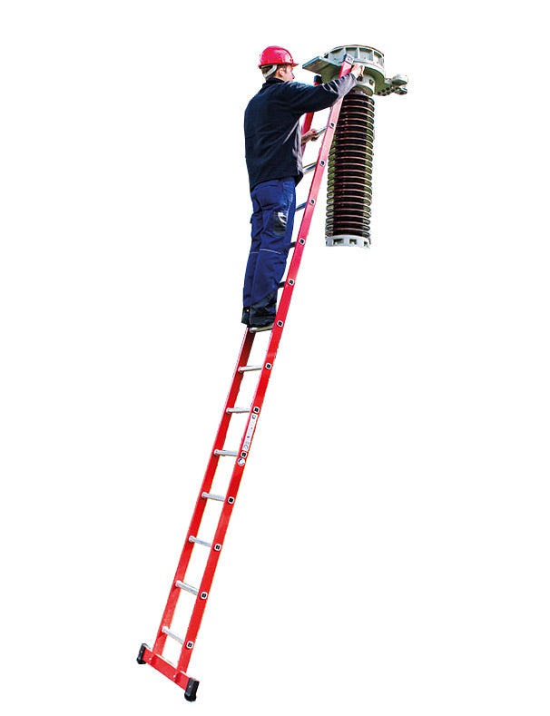 MUNK kunststof uitschuifladder, 6 sporten