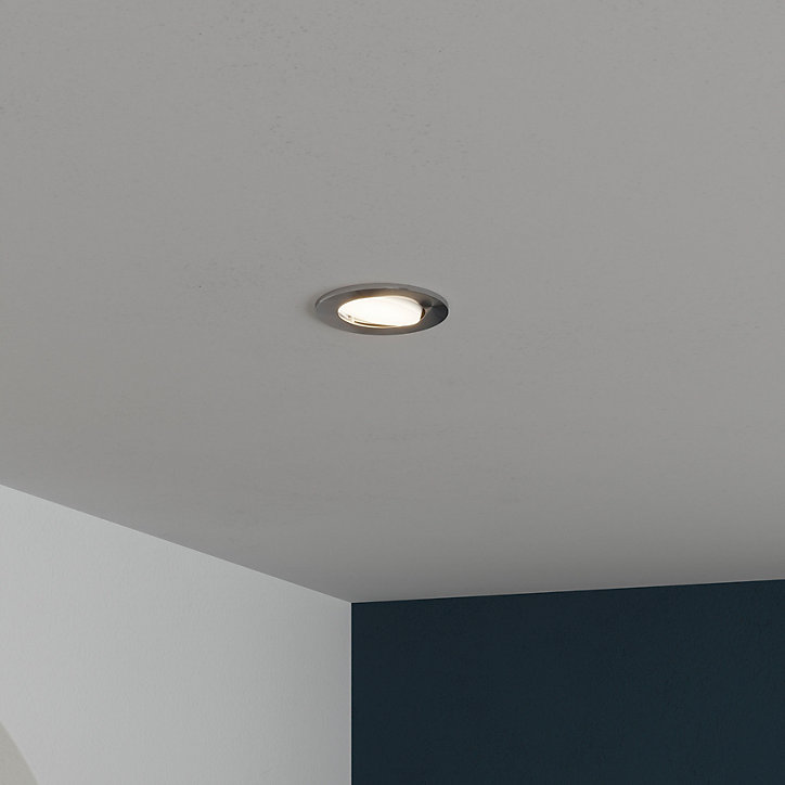 Spot encastrable Quimby LED intégrée blanc neutre IP20 dimmable 350lm 5.5W Ø8.5xH.5.2cm chrome GoodHome
