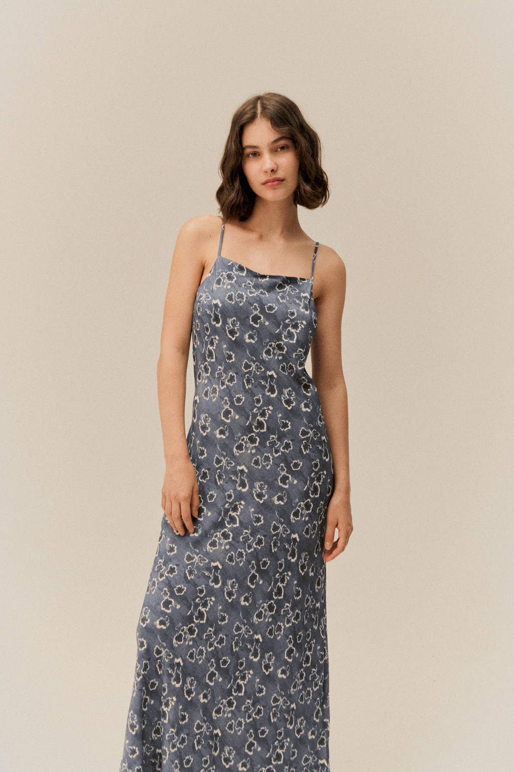 MANGO TEEN gebloemde maxi jurk donkergrijs