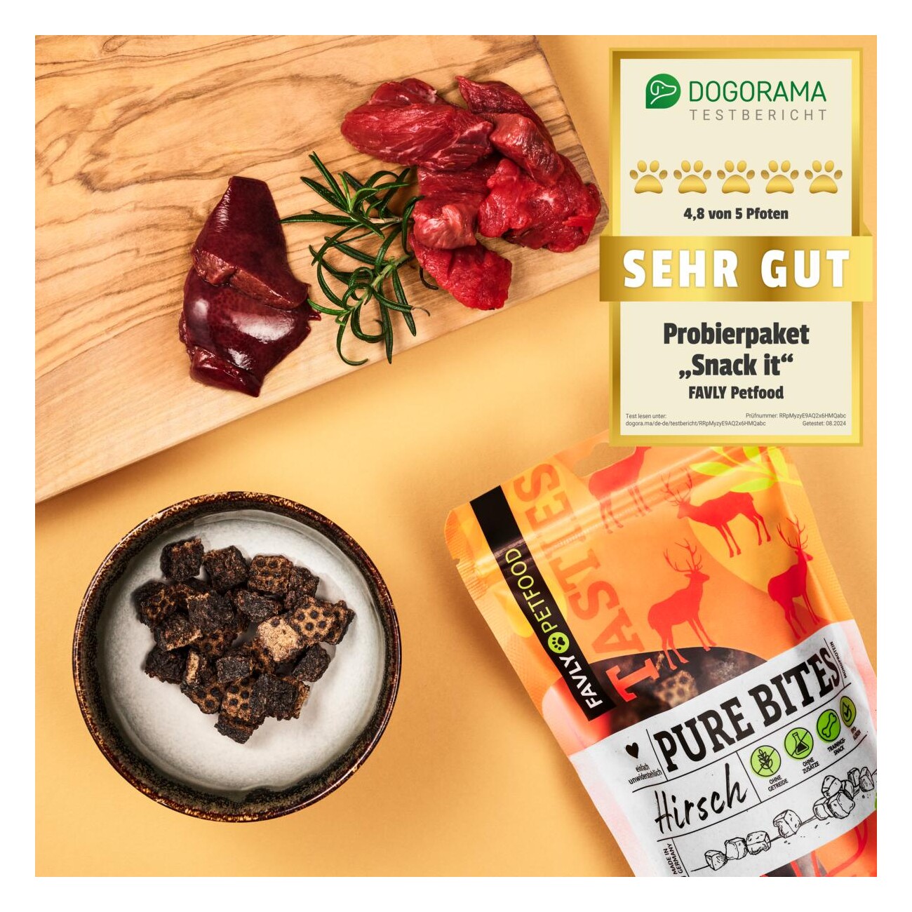 FAVLY Petfood PURE Bites Hirsch 360 g