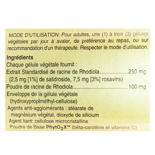 Solgar SFP Rhodiola 60 cápsulas vegetais