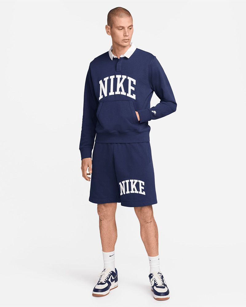 Polo manches longues Nike Club Bleu Marine pour homme