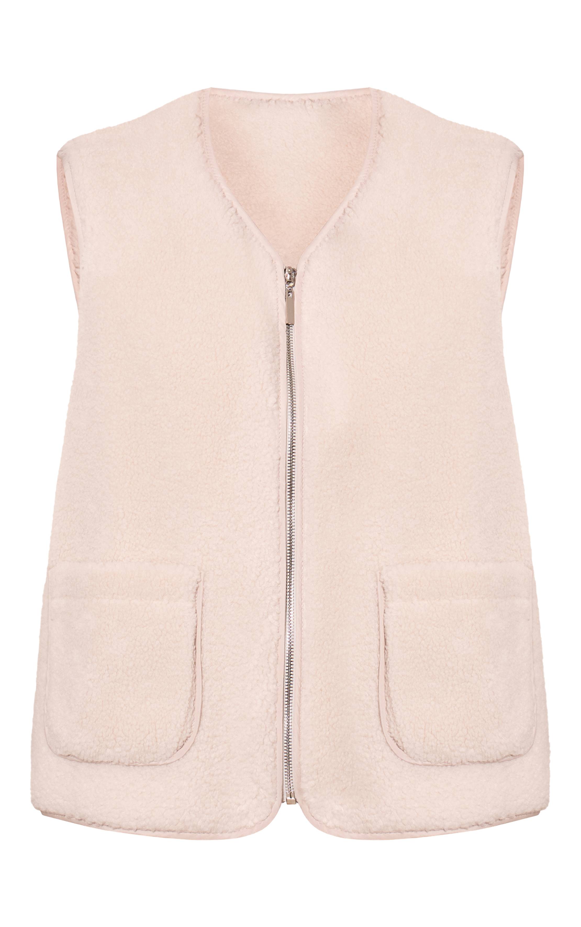 Crème Gilet Sans Manches En Synthétique