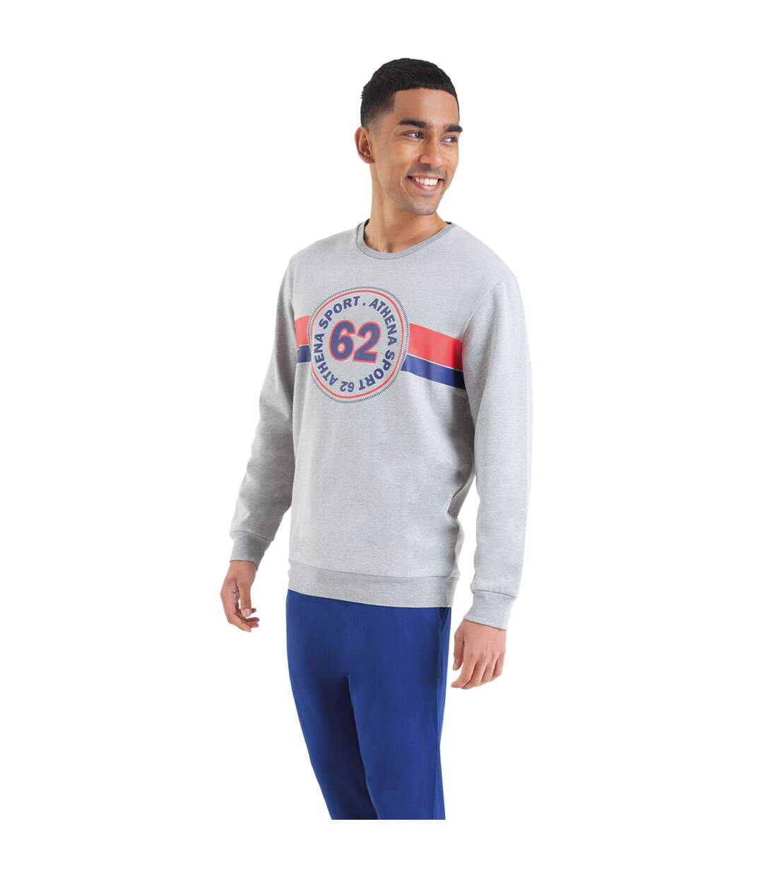 Pyjama long col rond homme Molletonné