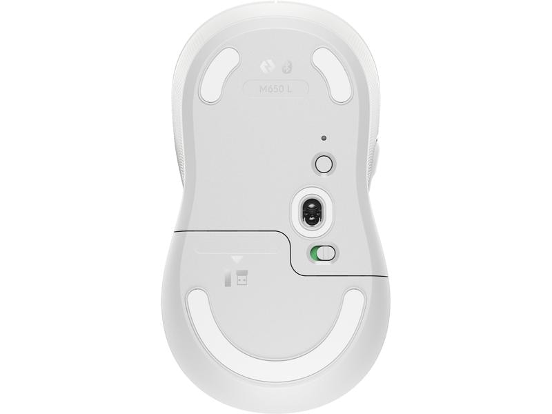Logitech Maus Signature M650 L Weiss Präzise Wireless-Maus mit «Logitech SilentTouch»-Technologie