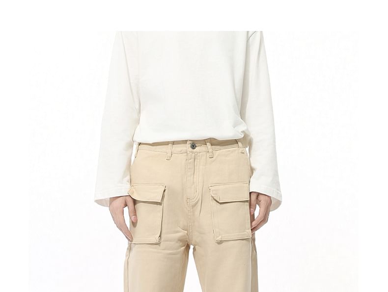 FAERIS - Hoge taille effen broek met rechte pijpen en rits