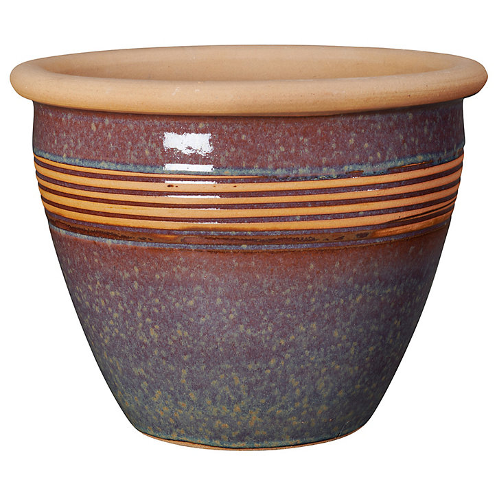 Pot Romance en terre cuite émaillée artisanale diametre 44 CM Deroma