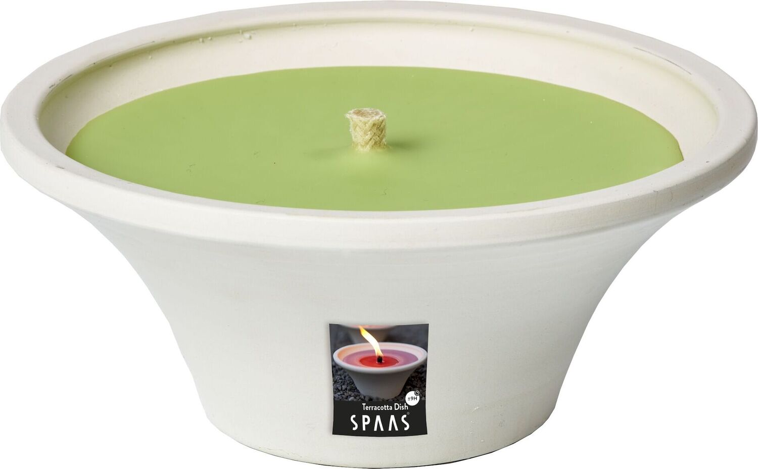Spaas kaars in pot Denny groen D 17,5 H 7,5 cm