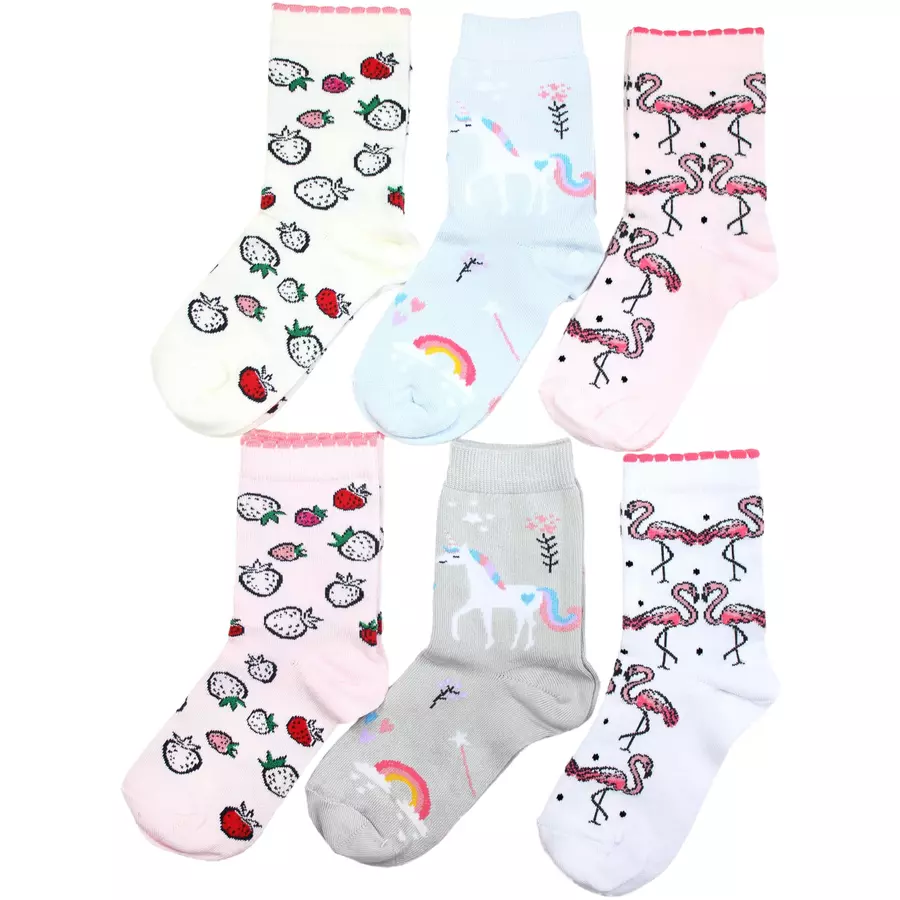 TupTam Kinder Socken Mädchen Jungen Bunt Gemustert 6er Pack hellrosa