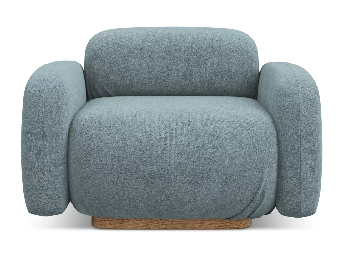 Fauteuil en tissu bouclette - jeans - AILANI