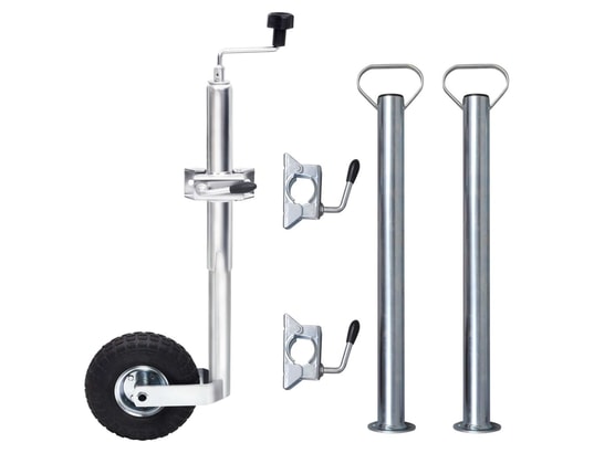VIDAXL - Roue jockey 48 mm avec 2 tubes de support et 3 pinces fendue...